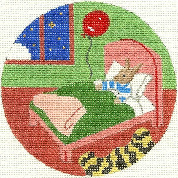 Colonial Needle Company Goodnight Moon Ornament Bunny in Bed Ornament 479