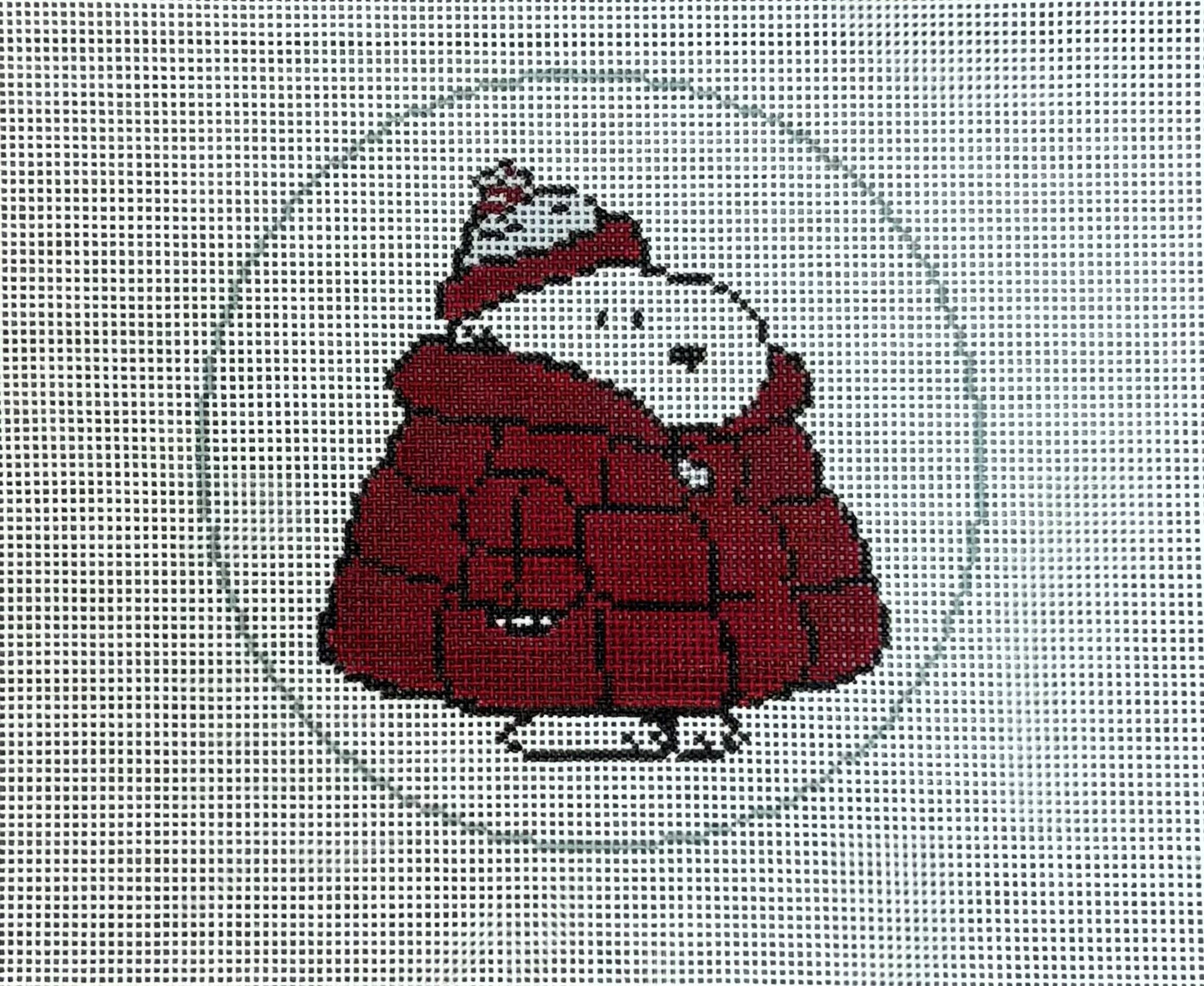 PEANUTS Winter - Snoopy in Puffer Coat Canvas Round