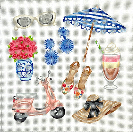 Kate Dickerson Needlepoint Joanna Baker JB-PL03 Summer Favorite Things