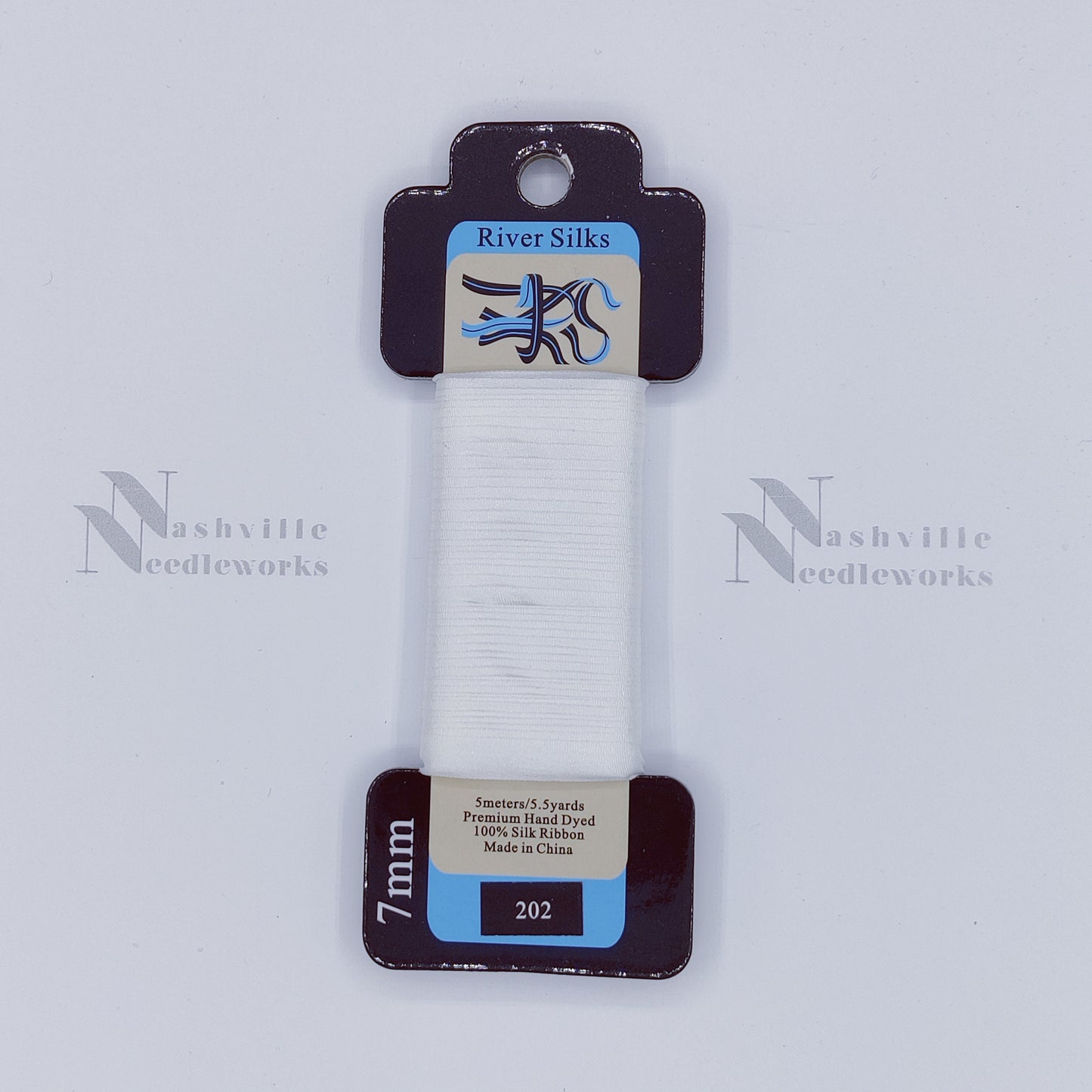 White White Silk Ribbon - 202 7MM