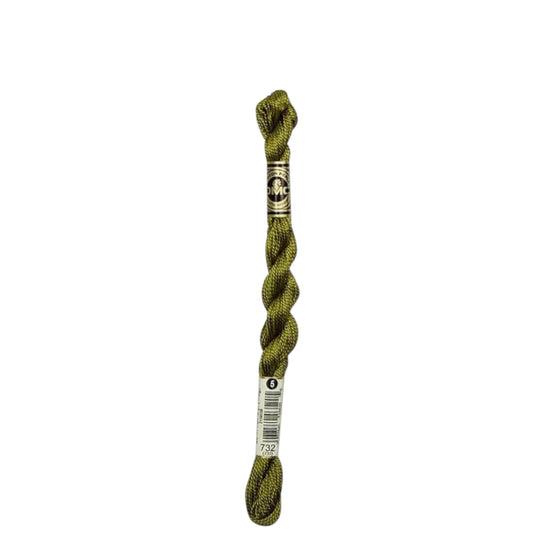 732 Olive Green, DMC Perle Cotton #5 Skein