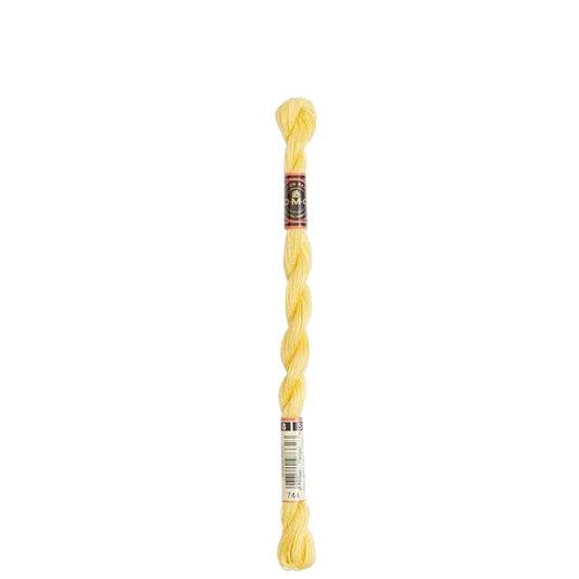 744 Yellow - PALE, DMC Perle Cotton #5 Skein