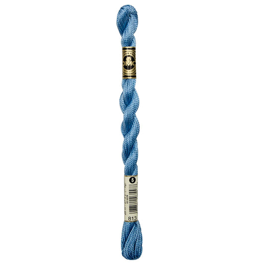 813 Blue - LT, DMC Perle Cotton #5 Skein