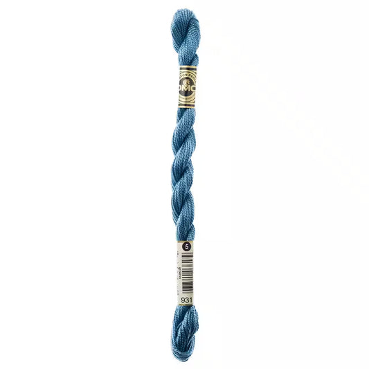 931 Antique Blue - MED, DMC Perle Cotton #5 Skein
