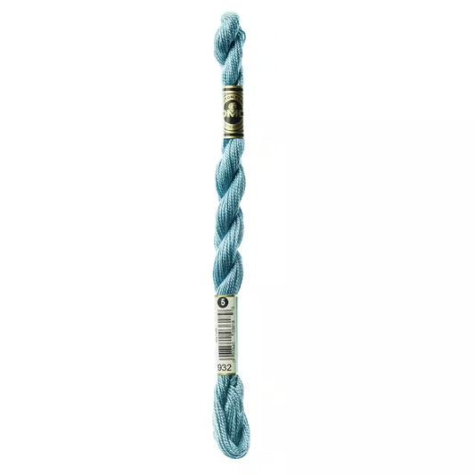 932 Antique Blue - LT, DMC Perle Cotton #5 Skein