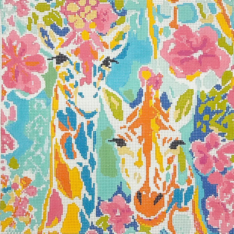 Blue Water Needlepoint Needlepoint by Laura Giraffes BW-2208NBL