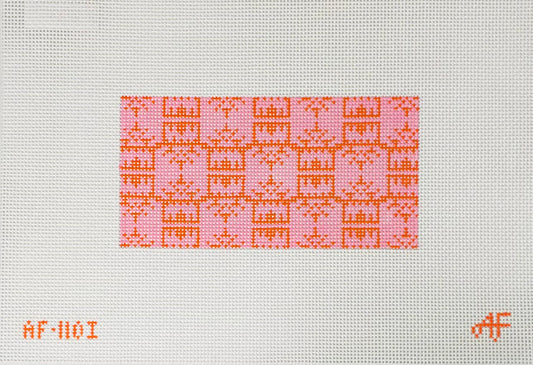AF110 Pagoda Print Clutch - Pink and Orange