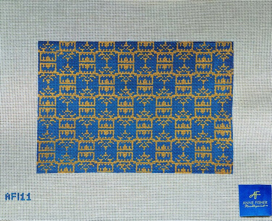AF111 Pagoda Print Clutch - Navy and Gold