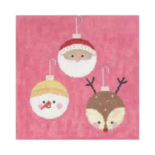 CBK Needlepoint Collections AK-PL 01 
Santa, Snowman and Reindeer Ornaments