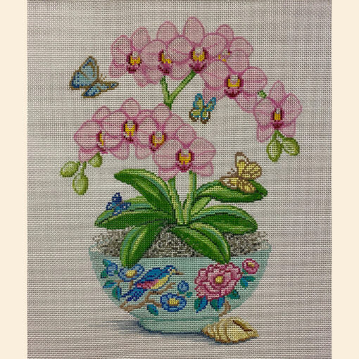 Pink Orchids in Vase