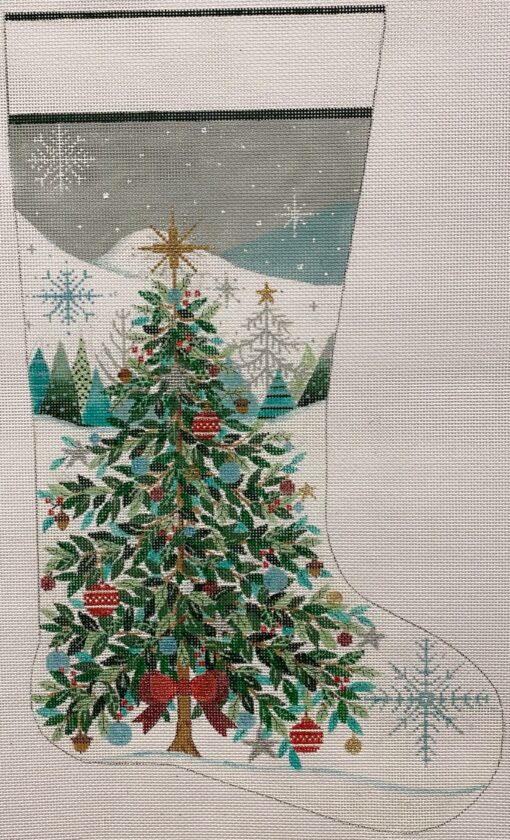 Christmas Tree w/Red Bow Stocking (TS)