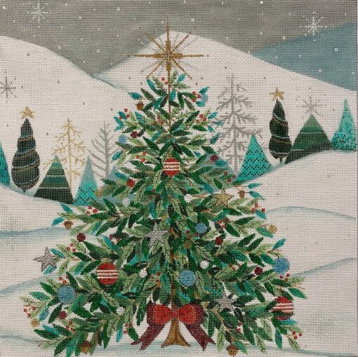 Christmas Tree w/Red Bow Pillow (TS)