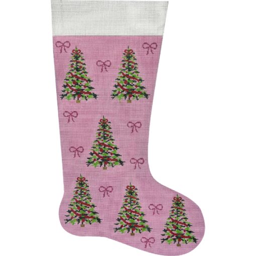 Xmas Trees on Pink Stkg (TS)