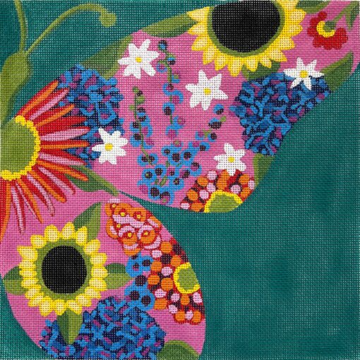Large Half Butterfly on Teal (TS)