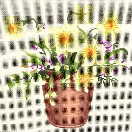 ASIT465 (TS) Yellow Flowers in Pot