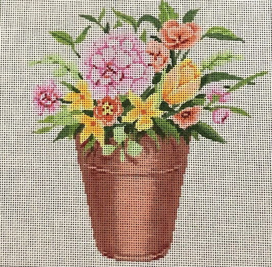 ASIT466 (TS) Pink/Yelow Flowers in Pot