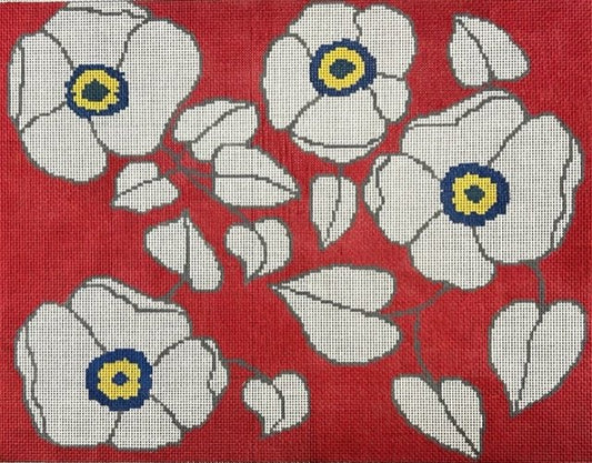 ASIT484 (TS) White Flowers on Red