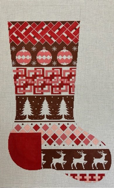 ASIT487 (TS) Red Zig Zag Stocking
