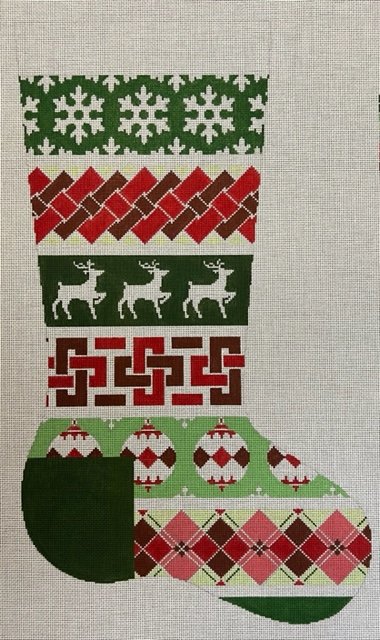ASIT489 (TS) Red Green Snowflake Stkg