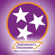 Alzheimer's Tennessee logo with three white stars on a purple background