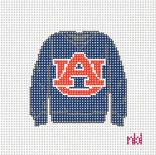 Needlepoint By Laura AUB-SWEB-18 
Auburn Sweatshirt Blue and Orange