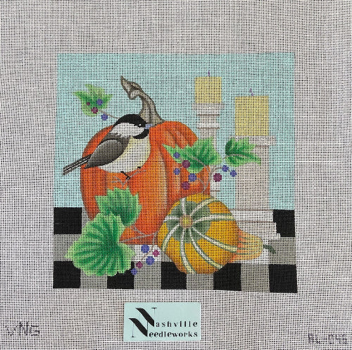 Vallerie Needlepoint Gallery AL-045 
Autumn Chickadee