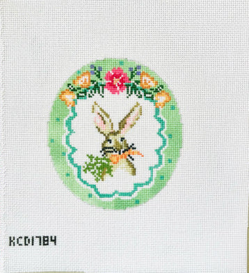 KCN Designs KCD1784 Polka Dot Easter Vignette Bunny Oval