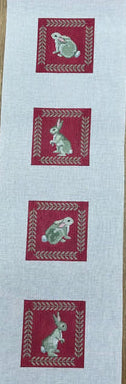Susan Roberts Needlepoint Rabbits with Fern Border Coaster Set BE1612