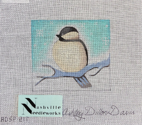 Victoria Whitson Needlepoint ADSP217 Chickadee Looking Left /Ashley Dillon Davis