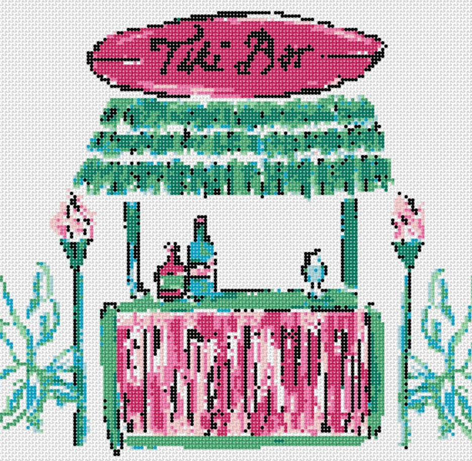 BW2102NBL BlueWaters NeedlepointbyLaura VacationTikiHut 18mesh