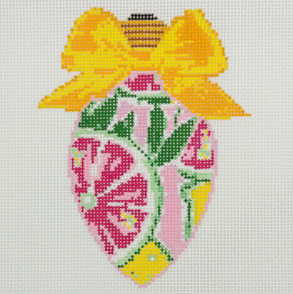 2102NBL BlueWaters NeedlepointbyLaura BowBulbwithGrapefruit 18mesh