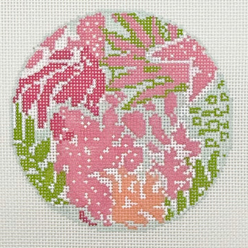 BW2310 BlueWathersNeedlepoint FloralRound