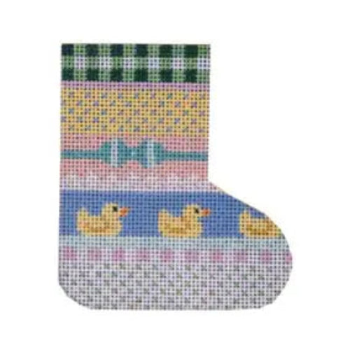 CBK Needlepoint Collections Shelly Tribbey ST-SK17 Baby Patchwork Mini Stocking