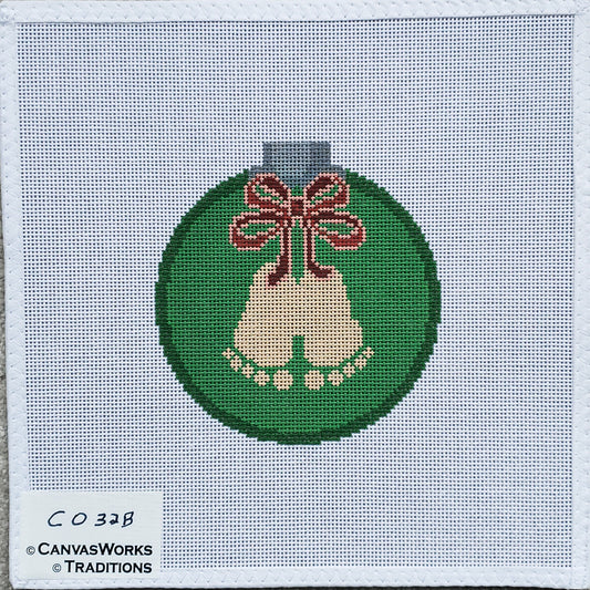 CanvasWorks Baby's First Christmas-Green with Ribbon CO-32B
