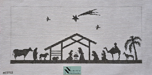A Stitch In Time ASIT113 Black & White Nativity Silhouette