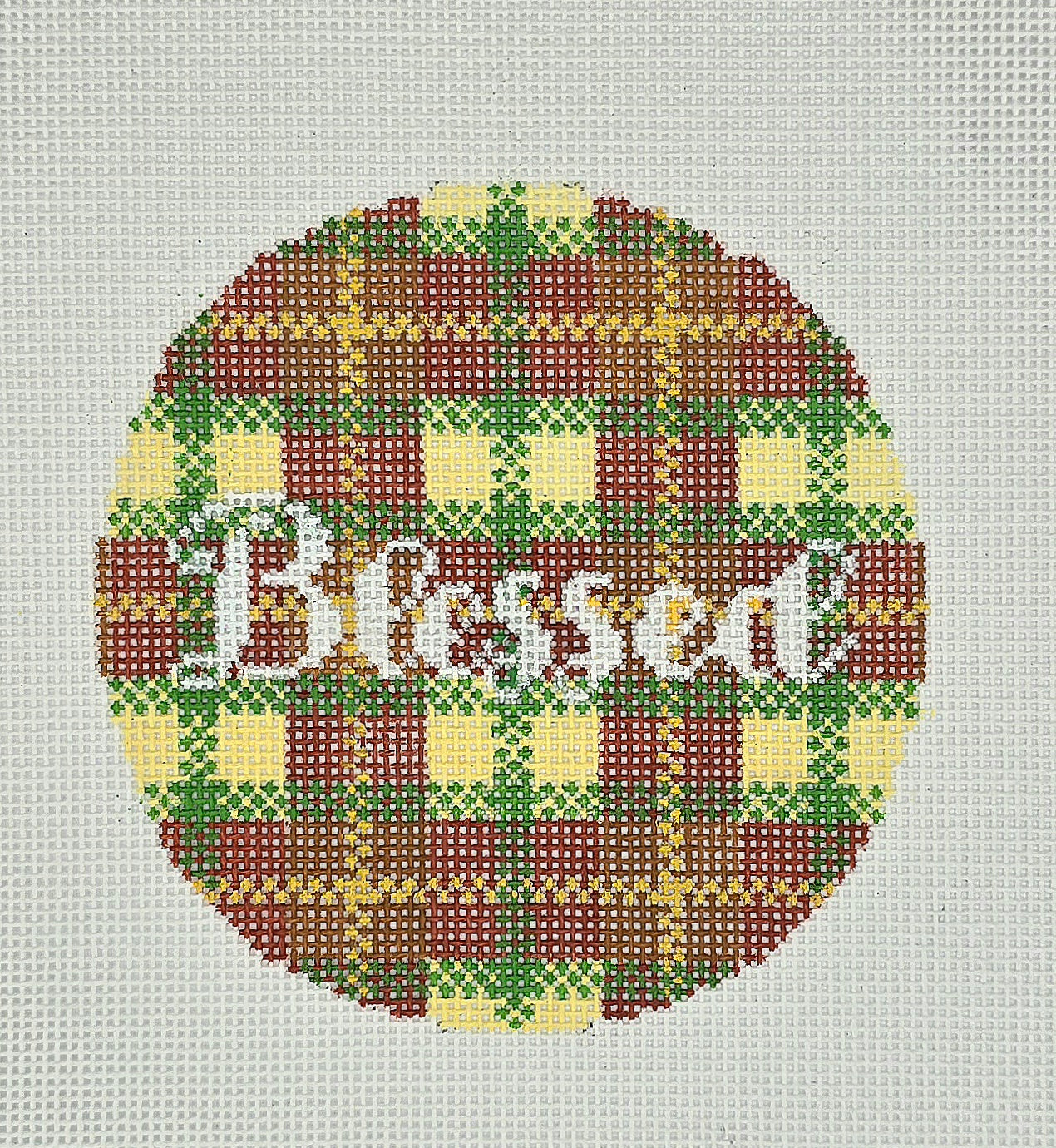 Lauren Block Designs Blessed Plaid Round PL-03
