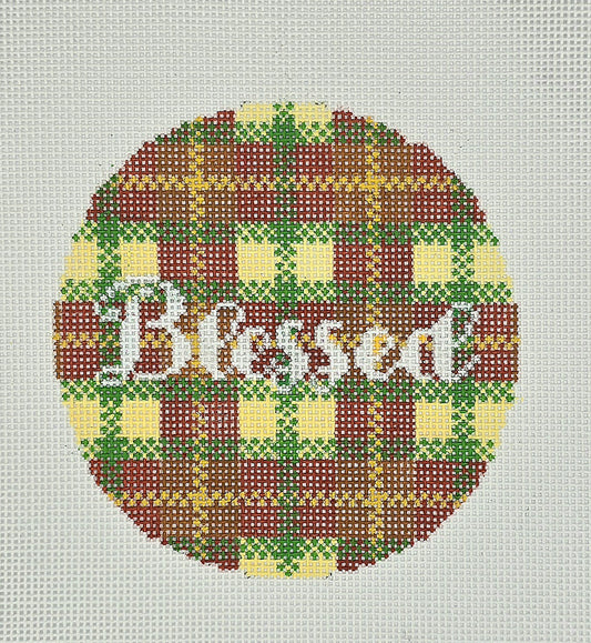 Lauren Block Designs Blessed Plaid Round PL-03