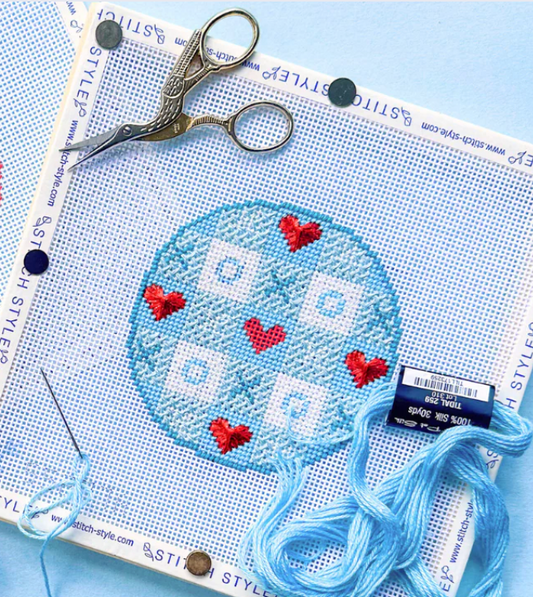 SS207A (TS) Valentine's Gingham Blue