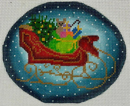 Blueberry Point Needlepoint 24-369 
Sleigh Oval