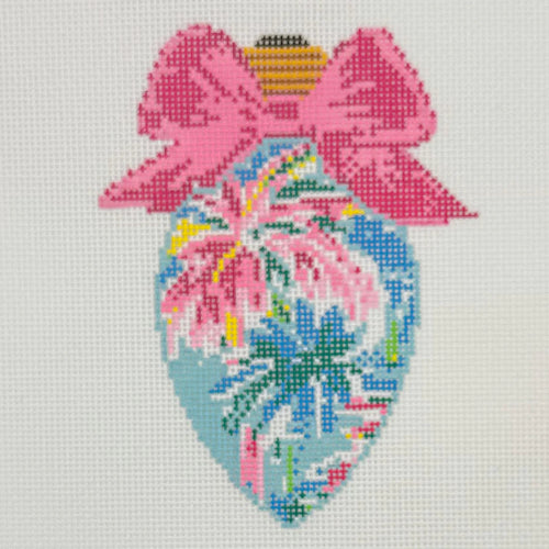 Needlepoint by Laura for Blue Waters Designs BW2162NBL Bow Bulb Palm