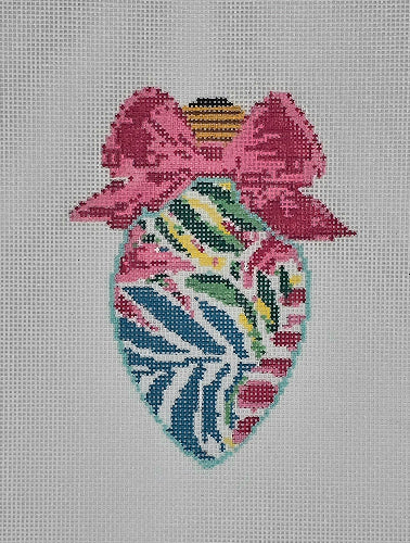 Needlepoint by Laura for Blue Waters Designs BW2169NBL Bow Bulb Leaf