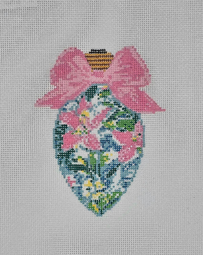 Needlepoint by Laura for Blue Waters Designs BW2165NBL Bow Bulb Hibiscus