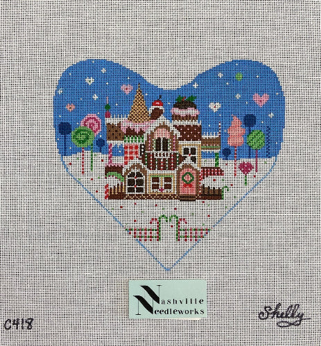CBK Needlepoint Collections Shelly Tribbey Needlepoint Sweets Manor Heart C-418