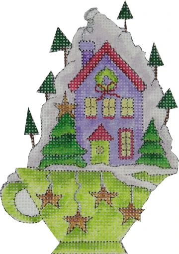 Teacup with Purple House COC-103A (TS)