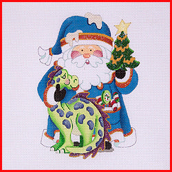 COSA-52-13 (TS) Squatty Santa w/ Green Dinosaur
