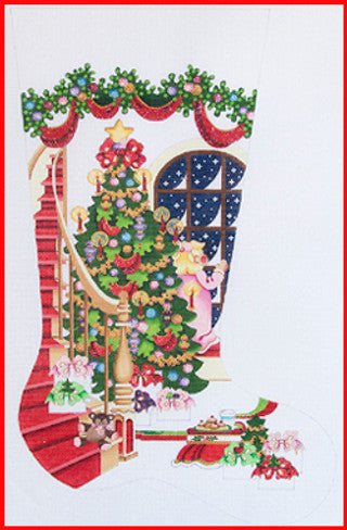 CS-388-18 (TS) Stocking with Girl at Window