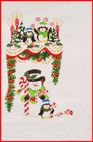 CS-507-18 (TS) Snowman with Candy and Penguins Stocking