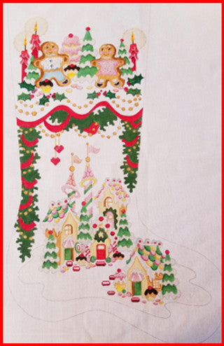 CS-510-13 (TS) Gingerbread Village Stocking (13 mesh)