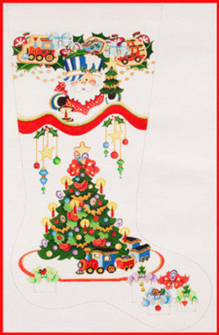 CS-511-18 (TS) Christmas Tree with Train and Santa heads