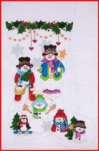 CS-521-18 (TS) Five Snowman and Penguins Stocking